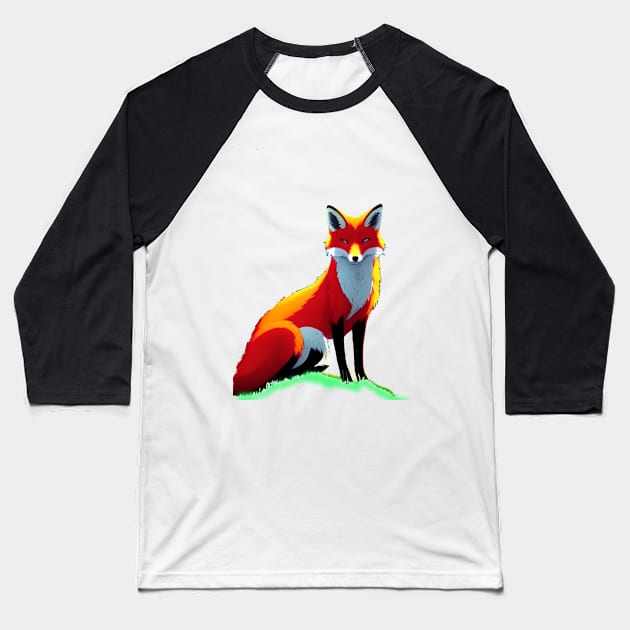 BLUE EYED SERENE ELEGANT FOX LOOKING RIGHT Baseball T-Shirt by sailorsam1805